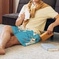 thumbnail image 5 of Balery World Map With Animal Men's Cotton Knit Pajama Shorts Waistband & Pockets,Short Pajama Pants-X-Large, 5 of 8