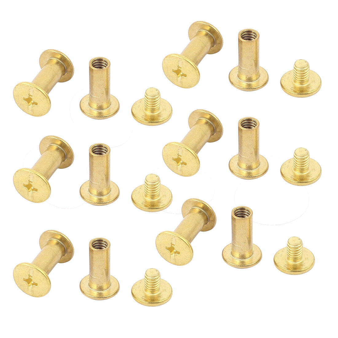 M5x12mm Binding Chicago Screw Post Brass Tone 12pcs for Photo Albums