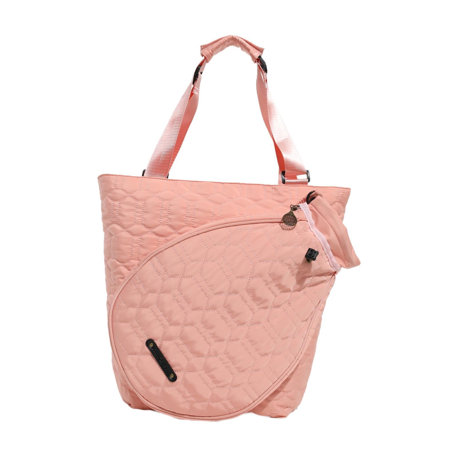 GARENDE Tennis Tote Bag Carrying Bag Pickleball Racket Bag Women Men Players Handbag Pink Red