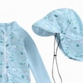 thumbnail image 6 of NIEWTR Toddler Baby Boy Long Sleeve Rashguard Sets Kids One Piece Swimsuit Bathing Suit UPF 50+ UV Zipper Swimwear(A01-Grey,3-6 Months), 6 of 7