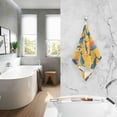 thumbnail image 2 of Yayeee 2 Pack Hand Towels for Bathroom 100% Cotton 16" x 28" Soft Absorbent Kitchen Towel, Yellow Sardines Pattern, 2 of 7