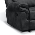 thumbnail image 3 of Furniture of America Gordon Modern Faux Leather Manual Reclining Loveseat with Console, Black, 3 of 5