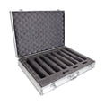 thumbnail image 3 of Fiocias Microphone Carry Case Handheld Aluminum Alloy Organizer with Sponge Compartment Protective Box And Portable Handle Buckle Suitable for Broadcasting Ro Silver, 3 of 8