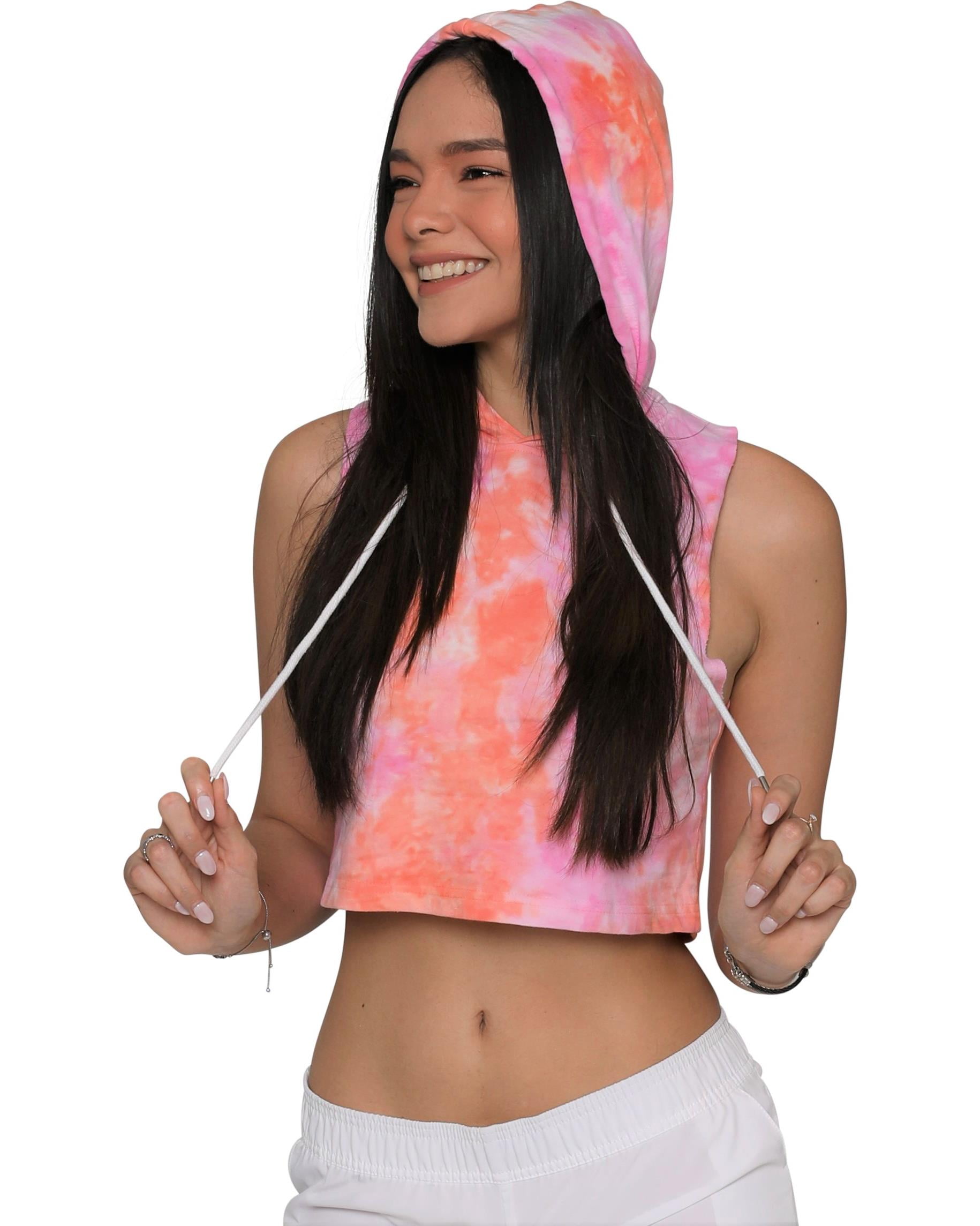 sleeveless crop top hoodie