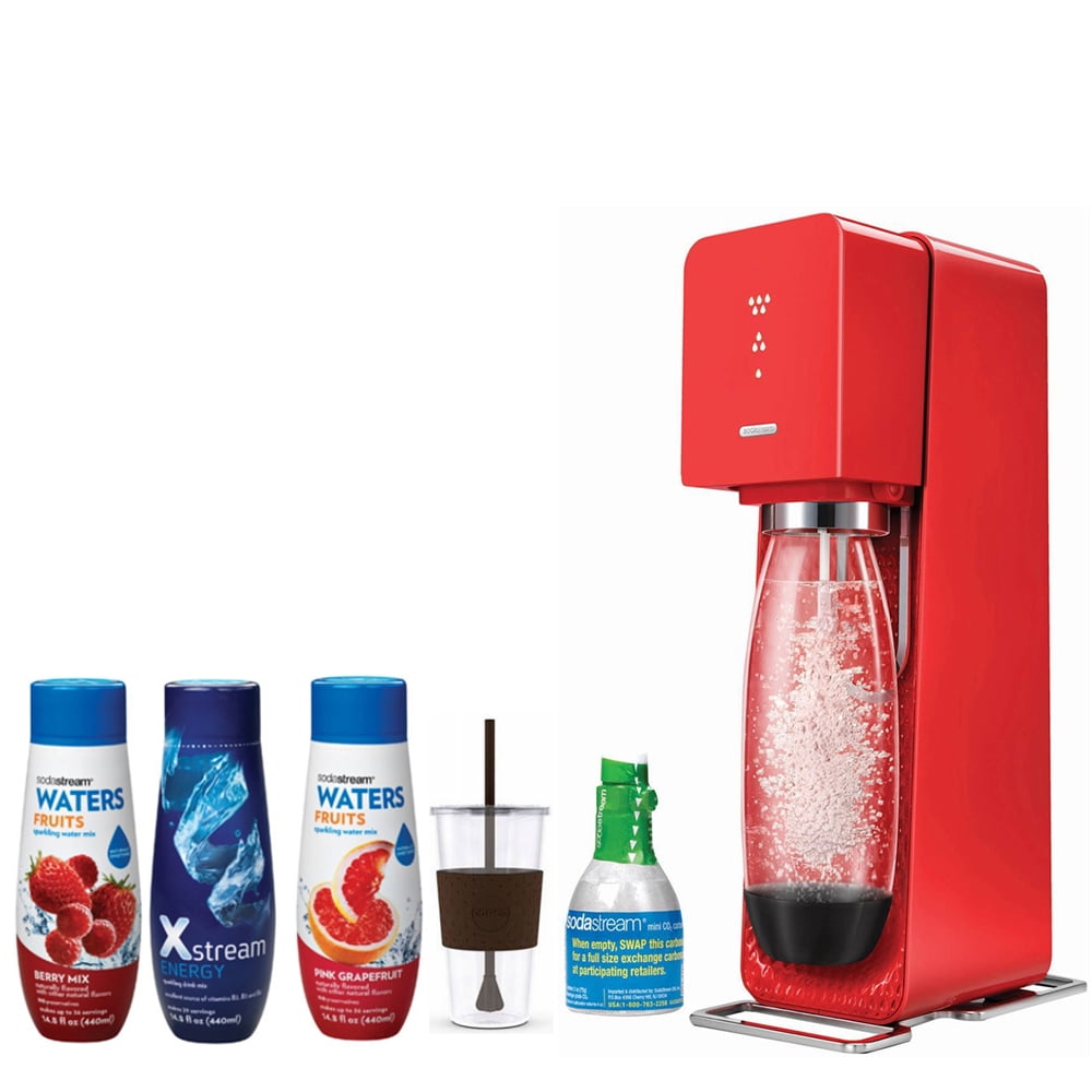 SodaStream Source Home Soda Maker Starter Kit, Red with Eco First