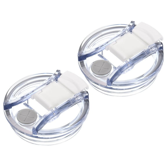 2Pcs Tumbler Replacement Lids, 30oz Flip Spill Stopper Straw Cup Lid, White