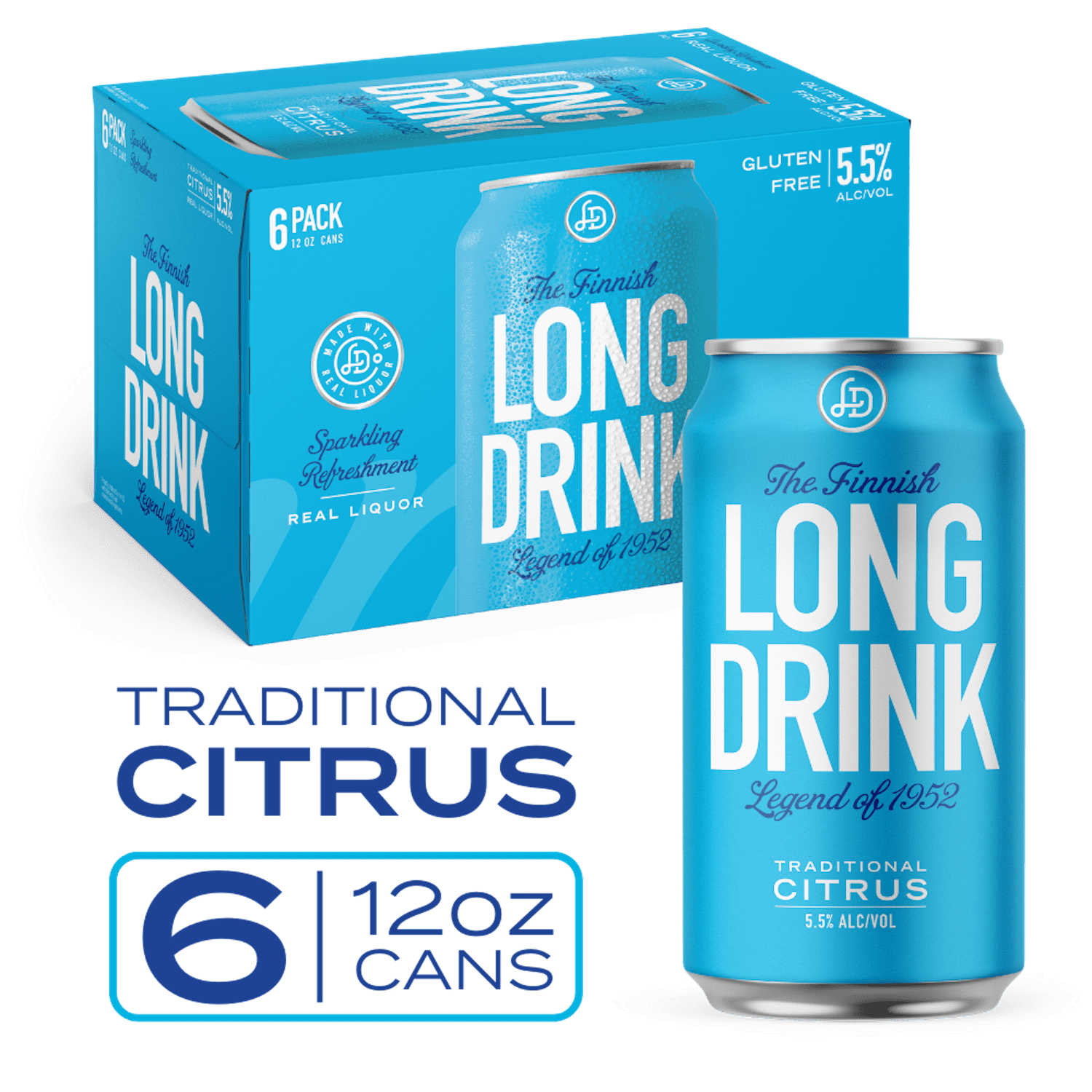 The Long Drink Company Traditional Cocktail, 6 Pack 355 ml Cans, 6% ABV