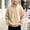 Beige, variant on LOINRODI Boys Quarter Zip Waffle Knit Sweater Stand Collar Fashion Long Sleeve Soft School Outdoor Pullover Beige 7 Years