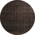 thumbnail image 1 of Ahgly Company Machine Washable Indoor Round Abstract Coffee Brown Area Rugs, 3' Round, 1 of 7