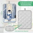 thumbnail image 3 of 2 Pack Pot Holders for Kitchen Heat Resistant Hot Pads Sets for Cooking Baking Cute Penguin in Winter, 3 of 7