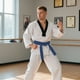 thumbnail image 4 of Cinturón de Karate, Taekwondo, Dojo y Judo, de doble aguja y ocho hilos, hecho a mano, Baotou, de doble capa, con núcleo interior de fieltro de algodón., 4 of 6