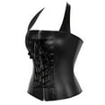 thumbnail image 4 of Ugoldhm Women's Vintage Steampunk Bustier - Renaissance Lace-Up & Zipper Front Corset Vest, 4 of 6