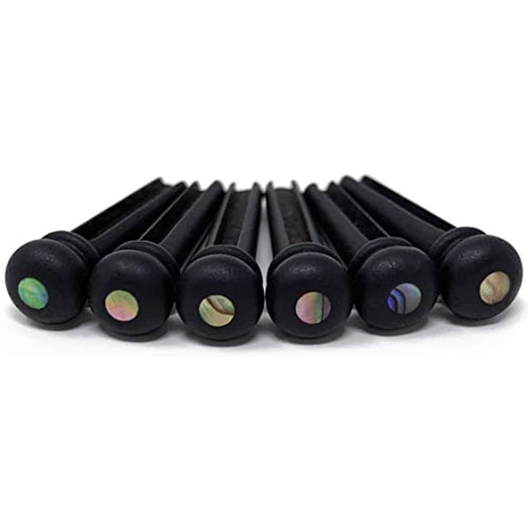 Crosby Pure Ebony Bridge Pins with Abalone Dot Inlay for Six String Acoustic Guitar