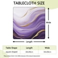 thumbnail image 2 of Purple Gold Marble Pattern Square Fitted Tablecloth with Elastic Edge,Square Table Cover,Washable Elastic Table Cover for Home Kitchen Party Decor 34"x34", 2 of 6