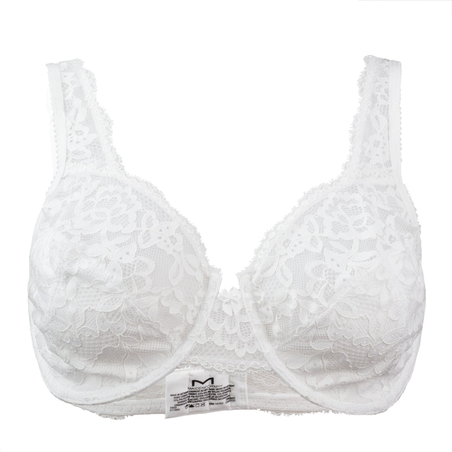 Maidenform Maidenform Women's White Unlined Embellished Underwire Bra Bras and Accessories