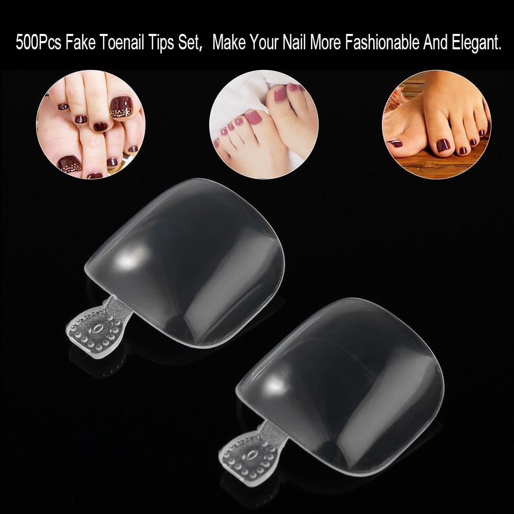 YIMART 500Pcs Fake Toenail Tips Set Nail Art Toe Decoration Full Cover