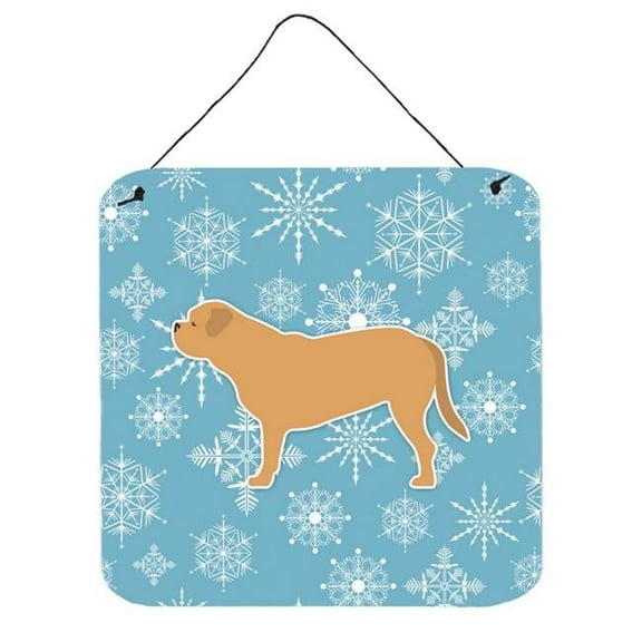 Winter Snowflake Design with Dog Art Wall or Door Hanging Prints