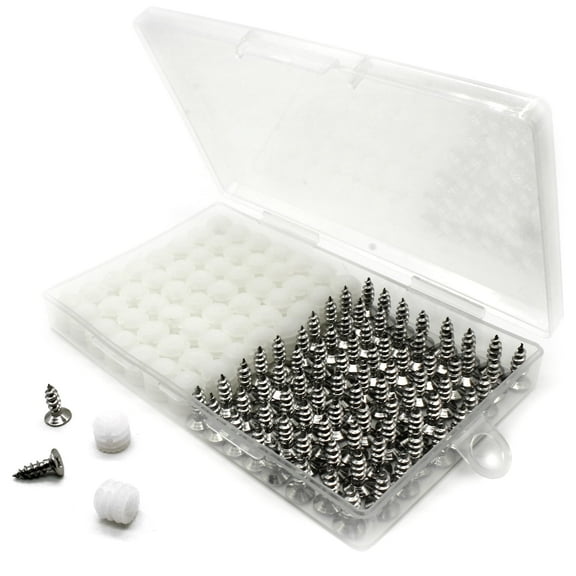 Otrestodyl Plastic Hinge Dowel Inserts with Screws, 100 Pieces