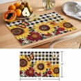 thumbnail image 6 of Sunflower Black Check Placemats Set of 6 Farmhouse Flowers Butterfly Place Mats Indoor Wipeable Table Mats Washable Cloth Dining Table Placemats for Kitchen Holiday Party Home Decor 13x19 Inch, 6 of 9