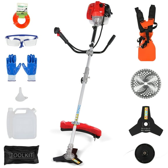 52cc Gas Weed Wacker for Lawn Mowing, 3-in-1 Cordless String Trimmer/Edger 18''
with 10'' Brush Cutter, 2-Cycle Grass Trimmer Gas Powered Weed Eater, Easy Start
& Shoulder Strap Included