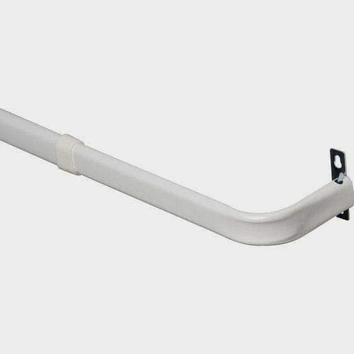 Luxury Home Fashion Heavy Duty Single Standard White Adjustable Curtain Rod Hardware Included