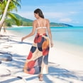 thumbnail image 7 of FORMRS Womens Long Sarong Beach Wrap Semi-Sheer Bikini Skirt Bathing Swimsuit Cover Up, Flowers Pattern, 7 of 7
