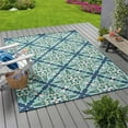 thumbnail image 4 of Noble House Kaia 130x94" Indoor/Outdoor Fabric Floral Area Rug in Blue/Green, 4 of 13