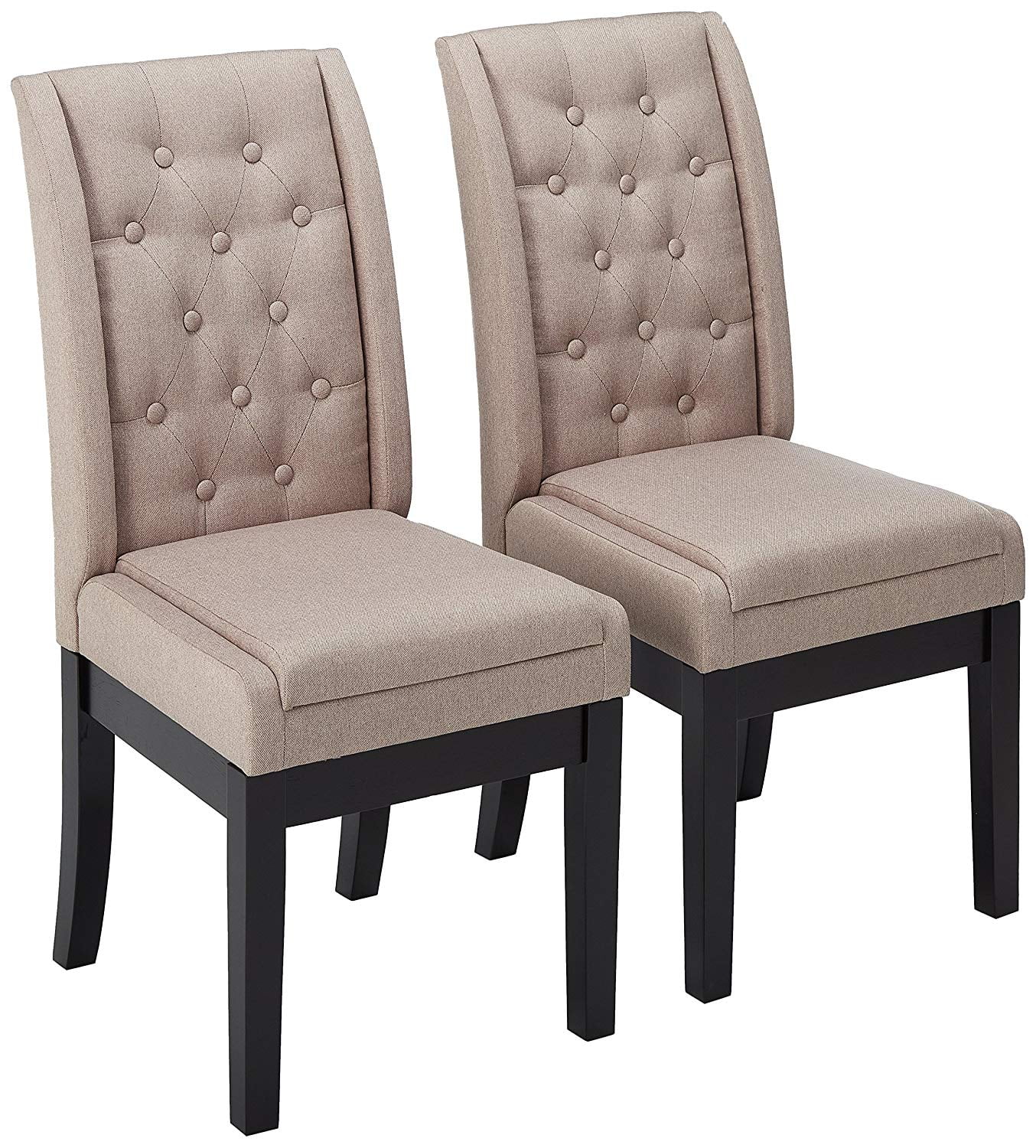 Riley Parsons Dining Chairs, Walnut Fabric Upholstery & Cappuccino Wood