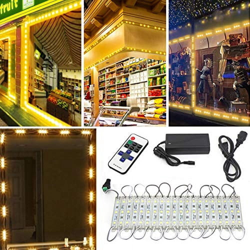 20 Ft Storefront Lights 40 Pieces Warm White 5050 LED Light Module,2 Set 5050 SMD 120 LED Module Store Front Window Sign Strip Light
