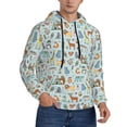 thumbnail image 2 of Lsque Tribal Animals Pattern Casual Men's Hoodie,Hooded Sweatshirt with Kangaroo Pocket,Pullover Hoodie-Small, 2 of 7