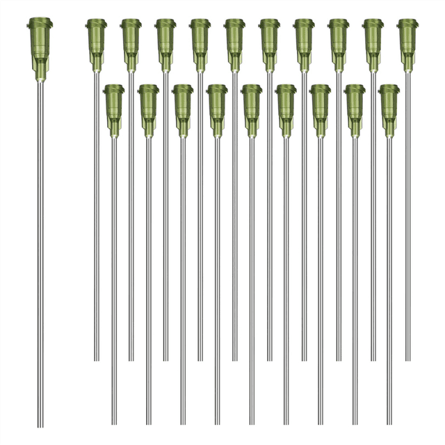 20 Agujas de Punta de 14 G y 4 Pulgadas para Dispensar con Punta para Uso Industrial