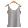 thumbnail image 4 of Sillenn Built In Bra Tank Tops Back V Neck Vest Summer Cami Shirt U-Back Tank Tops Women's Tank Tops Tank Tops with Built In Bra Layered Tank Tops Workout Cami Tops Gym Tank Tops Light Ashy S, 4 of 9