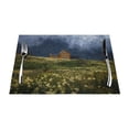 thumbnail image 1 of XMXT 6 Pcs Woven Placemats, Oleander House Print Stain Resistant Anti-Skid Placemat for Kitchen Table, 12 x 18 inches, 1 of 6