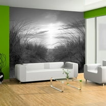 Tiptophomedecor Peel and Stick Beach Wallpaper Wall Mural - Beach Black And White - Removable Wall Decals