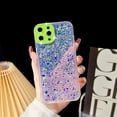 thumbnail image 2 of Compatible with iPhone 15 Pro Luminous Case Glow in The Dark Noctiluncent Fluorescent Glitter Case for Women Girls Rhinestone Bling Diamond Camera Bumper Shockproof Phone Cover, Purple, 2 of 8