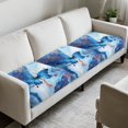 thumbnail image 2 of TSOVTHRID Couch Cushion Covers, Blue Butterfly Marble Texture Print Couch Cover Sofa Slipcover for Chair Cushions Washable Sofa Cushion Furniture Protector with Elastic Bottom, 24x24 Inch, 2 of 7