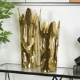 thumbnail image 2 of DecMode 20", 16"H Abstract Drip Gold Aluminum Metal Vase with Melting Designed Body, Set of 2, 2 of 12