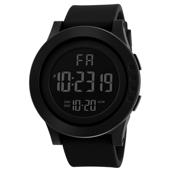 Men's Digital Watch, EDHITNR LED Display Sport Watch with Date Alarm Stopwatch, Large Dial Luminous Water Resistant Outdoor Electronic Wristwatch for Men, Black