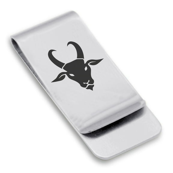 Stainless Steel Year of the Goat Zodiac Classic Slim Money Clip Credit Card Holder