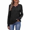 thumbnail image 4 of Ronuti Women's Cropped Knit Sweater Soft Stretch Round Neck Long Sleeve Tops Casual Fall Winter Tops, 4 of 8