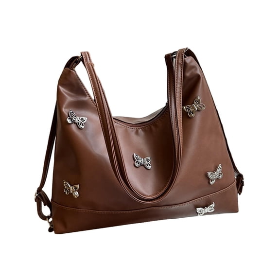 FVDPWYE Women Shoulder Bag Large Capacity Totes Ladies Travel Purse Portable Fashionable Brown