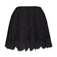thumbnail image 6 of YUTK Women Plus Size Long Maxi Skirts - Ladies' Solid Color Pleated Lace Lined Two-Layer Sexy Skirt Black S, 6 of 7