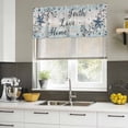 thumbnail image 4 of 2 Pack Valances for Window, Vintage Farmhouse Short Curtains for Kitchen Bedroom Living Room, Blue Country Texas Star Vines Wooden Rod Pocket Small Window Treatment Valance Drapes 54 x 18 Inch, 4 of 8