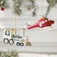 thumbnail image 1 of Adorno vintage de tren navideño rojo y blanco - Decoración de avión colgante pintada a mano para un árbol o regalo navideño, 1 of 6