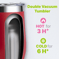 thumbnail image 3 of 12 oz Stainless Steel Double Wall Vacuum Insulated Tumbler Cup with Straw-Reusable Metal Travel Cup with Lids, Leak Proof and BPA Free (CanyonRed), 3 of 9