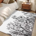 thumbnail image 4 of 3'x5' Area Rugs, Black Spring Floral Indoor Outdoor Area Rug for Living Room Bedroom, Watercolor Botanical Summer Vintage Washable Bathroom Rugs Kitchen Floor Carpet Mats Home Decor Aesthetic, 4 of 8