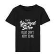 thumbnail image 6 of Fesfesfes Womens Basic Tops Women's Spring And Summer Casual Daily Round Neck Sisters Print Graphic T-Shirt Short Sleeve Tops Women Clothing 2XL(US:12), 6 of 8