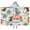 Dachshunds Tropical Beach, variant on Pugs and Pioneer Flower Hooded Bath Towel，50"x30" for Ages 3 To 12 Kids, Quick Dry Lightweight Soft Microfiber Hood Beach Towel Cover Up for Kids