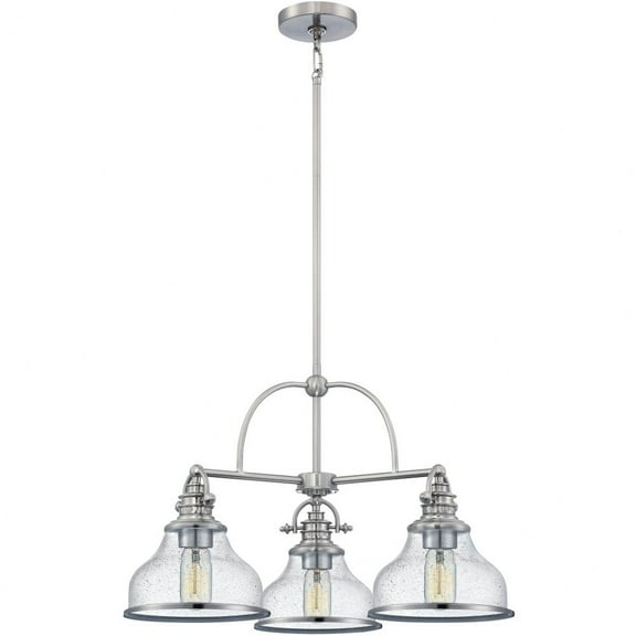 3 Light Medium Chandelier-Brushed Nickel Finish -Traditional Installation Quoizel Lighting Grts5103bn