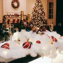 CREATITOY 16x79 Inches Artificial Snow Blanket Snowflake Cotton Snow Scene Fake Snow Roll for Christmas Decor Xmas Holiday Home Party Supplies